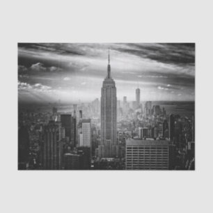 New York City skyline black and white Tissue Paper