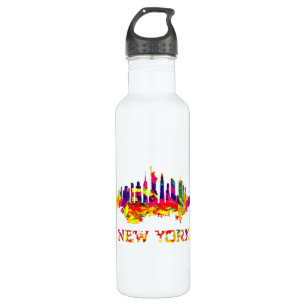New York City skyline bright colourful 710 Ml Water Bottle