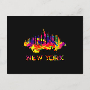 New York City skyline bright colourful Postcard