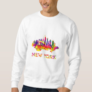 New York City skyline bright colourful Sweatshirt