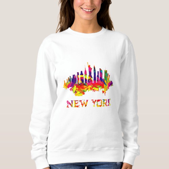 New York City skyline bright colourful Sweatshirt (Front)