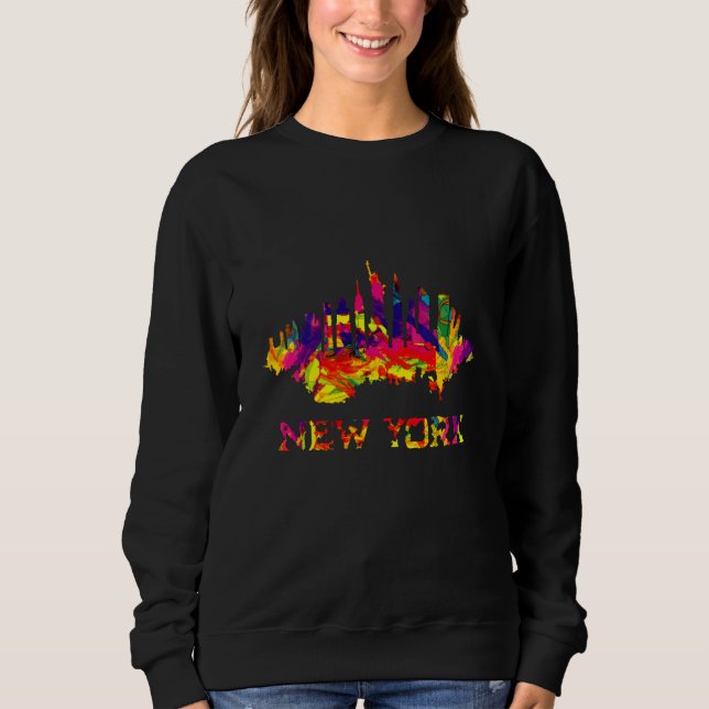 New York City skyline bright colourful Sweatshirt (Front)