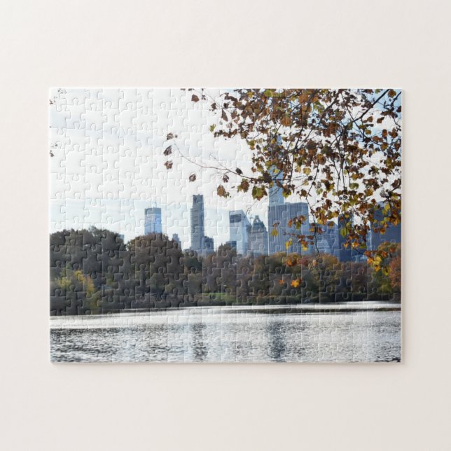 New York City Skyline Central Park Lake NYC Photo Jigsaw Puzzle (Horizontal)