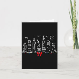 New York City Skyline Christmas Lights Nyc New Yor Card