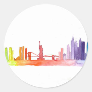 NEW YORK CITY skyline Classic Round Sticker