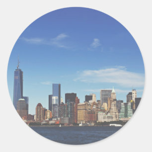 New York city skyline Classic Round Sticker