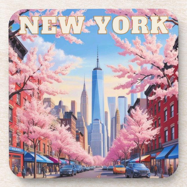 New York City Skyline Cork Coaster – Urban Travel  (Front)