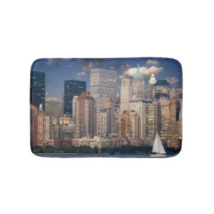 New York City Skyline from Hudson River Bath Mat