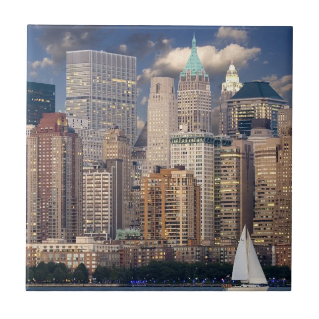 New York City Skyline from Hudson River Tile (Front)