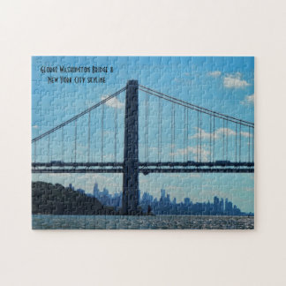 New York City skyline, George Washington Bridge Jigsaw Puzzle