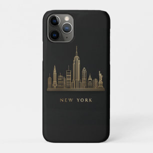 New York City Skyline Gold Line Art Case-Mate iPhone Case