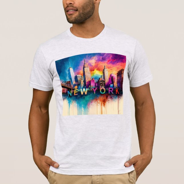New York City Skyline Graffiti Art  T-Shirt (Front)