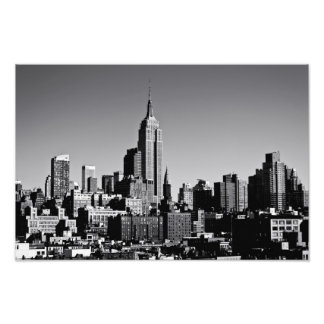 New York City Skyline in Black and White Photo Print