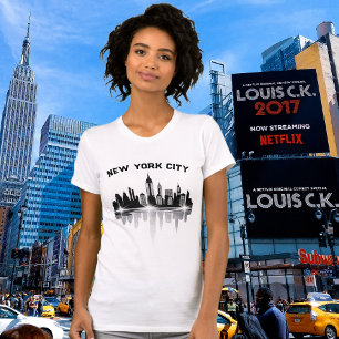 New York City Skyline Ladies White T-Shirt
