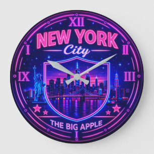 New York City Skyline  Large Clock