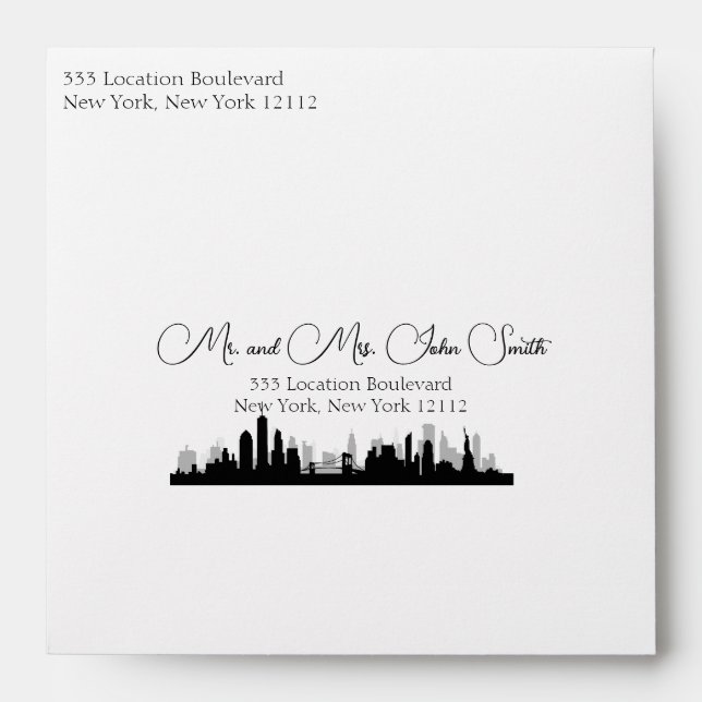 New York City Skyline Mailing Envelope (Front)