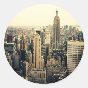 New York City Skyline Midtown Classic Round Sticker