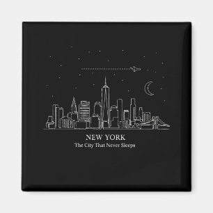 New York City Skyline Minimalist "The City That Magnet