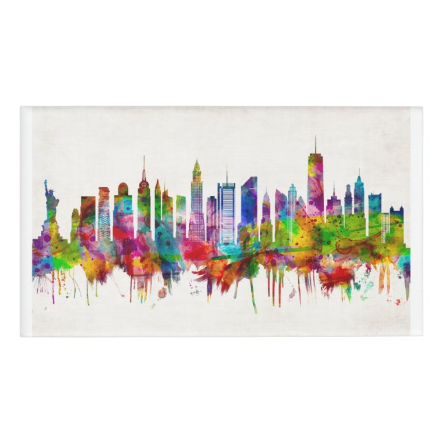 New York City Skyline Name Tag (Front)