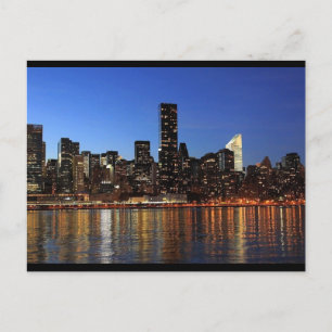 NEW YORK CITY SKYLINE NIGHT PHOTOGRAPHY POSTCARD
