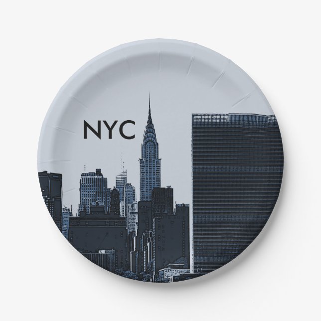 New York City Skyline Paper Plates (Front)