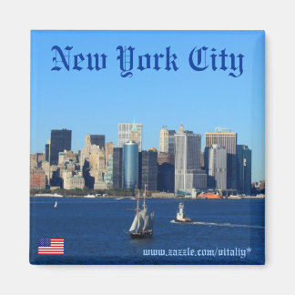 New York City skyline photography magnet design