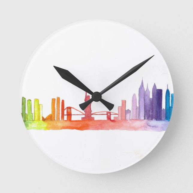 NEW YORK CITY skyline Round Clock (Front)