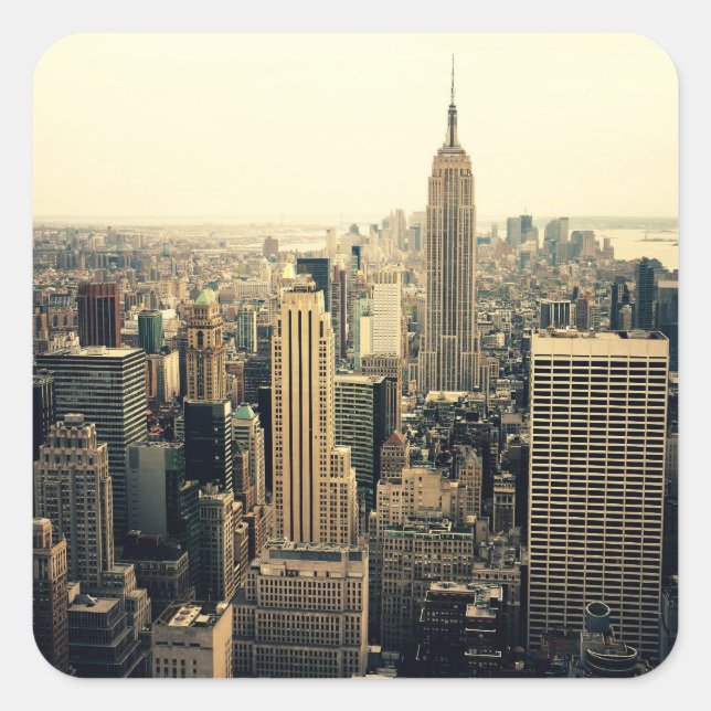 New York City Skyline Square Sticker (Front)