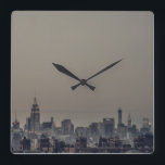 New York City Skyline Square Wall Clock<br><div class="desc">Square Wall Clock with New York City Skyline</div>