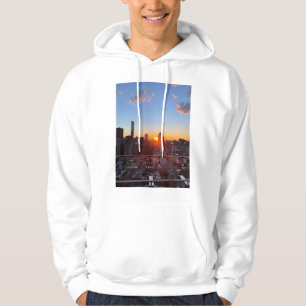 New York City Skyline Sunset Rooftop View Art Hoodie