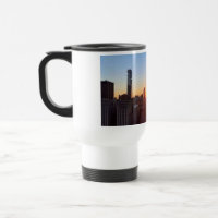 New York City Skyline Sunset Rooftop View Art