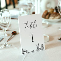 New York City Skyline Table Number 3.5x5 Card
