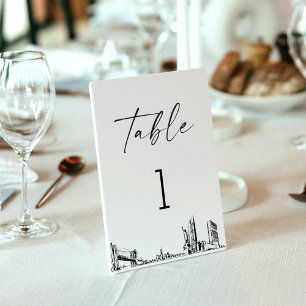 New York City Skyline Table Number 3.5x5 Card