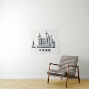 New York City Skyline Tapestry
