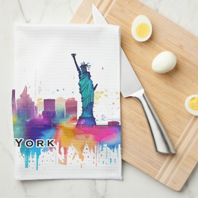 New York City Skyline Tea Towel (Quarter Fold)