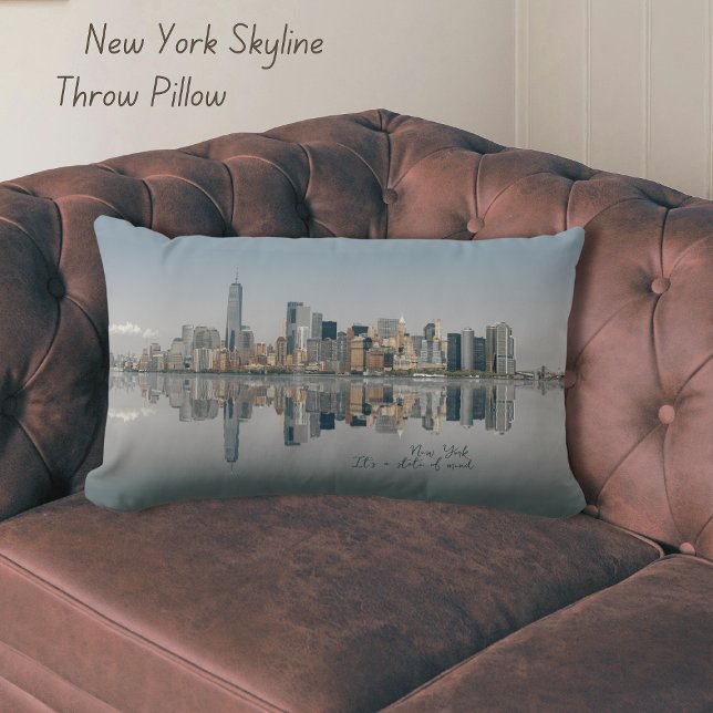 New York City Skyline Throw Pillow (NY Skyline It's a State of Mind Throw Pillow)