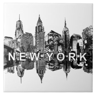 New York City skyline Tile