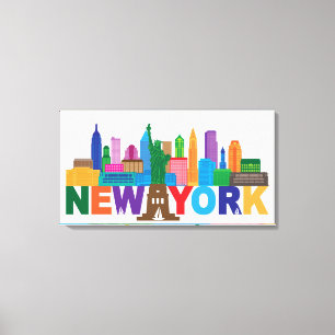 New York City Skyline Typography Canvas Print