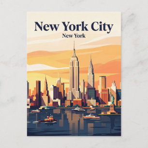New York City Skyline USA Postcard