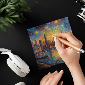 New York City Skyline van Gogh style Card