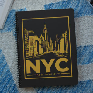 New York City Skyline – Vintage Gold & Black Notebook