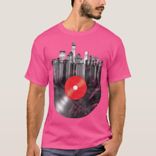 New York City Skyline Vinyl Record Nyc Big Apple T T-Shirt