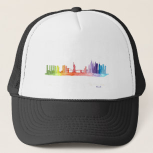 NEW YORK CITY skyline watercolor colourful  Trucker Hat