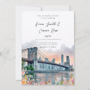 New York City Skyline Wedding Brooklyn Wedding Invitation