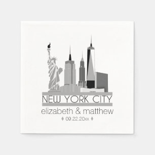 New York City Skyline Wedding Napkin