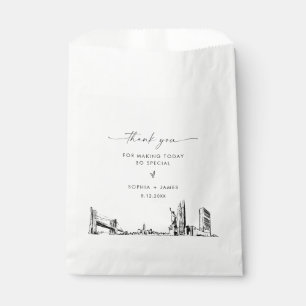 New York City Skyline Wedding Thank You Favour Bag