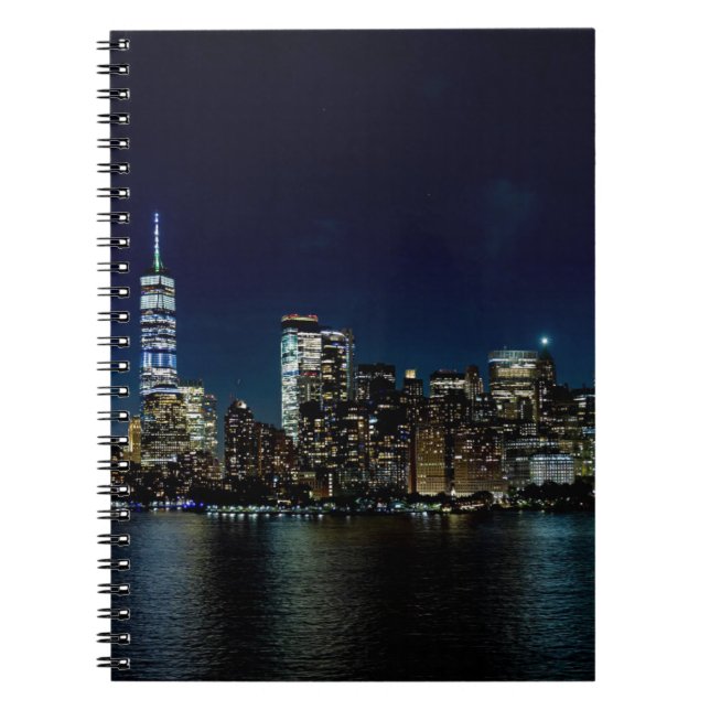New York City Skyscraper Towers Night USA America  Notebook (Front)