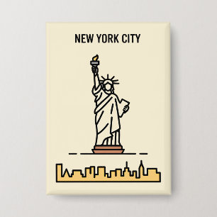 New York City Statue of Liberty Line Art Travel