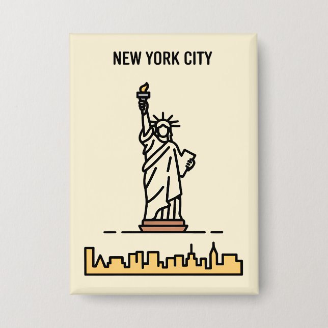 New York City Statue of Liberty Line Art Travel (Front)
