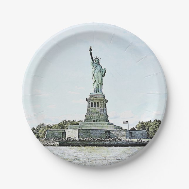 New York City - Statue of Liberty Paper Plate (Front)